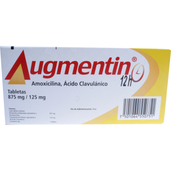 AUGMETIN CLAVULIN AMOCICILLIN CLAVULIN AMOXICILLIN CLAVULANATE 12H 875/125 MG 14 TABS