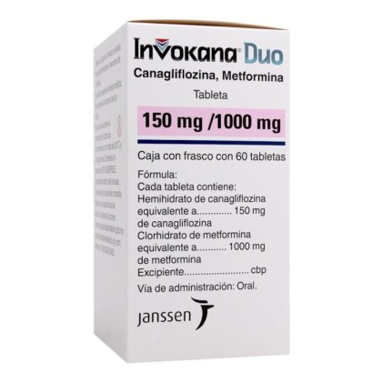 INVOKANA DUO CANAGLIFLOZINA METFORMIN 60 TABS / 150 MG /1000 MG