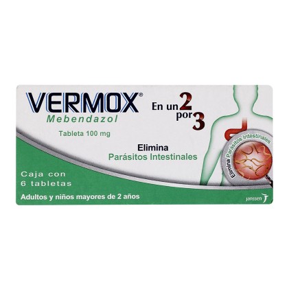 VERMOX MEBENDAZOLE 100 MG 30 TABS