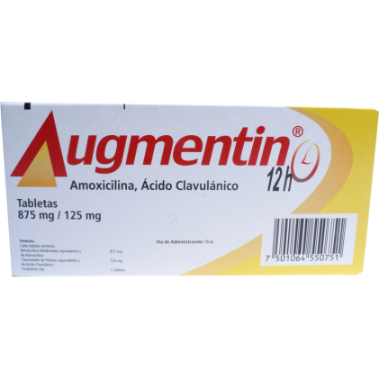 AUGMETIN CLAVULIN AMOCICILLIN CLAVULIN AMOXICILLIN CLAVULANATE 12H 875/125 MG 14 TABS