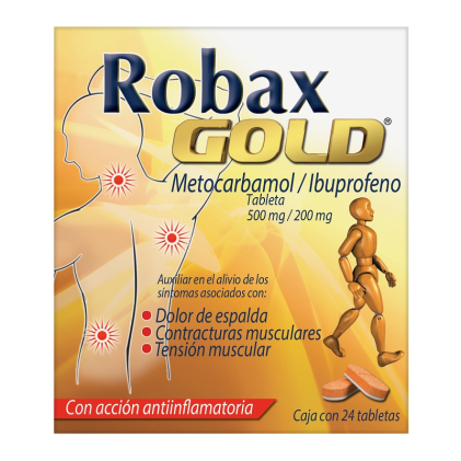 ROBAX GOLD METHOCARBAMOL IBUPROFEN 500 MG/200 MG 24 TABS