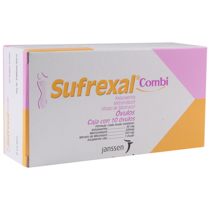 SUFREXAL COMBI KETANSERINE METRONIDAZOLE MICONAZOLENITROTRE 56MG  / 500MG / 100MG 10 OVULES